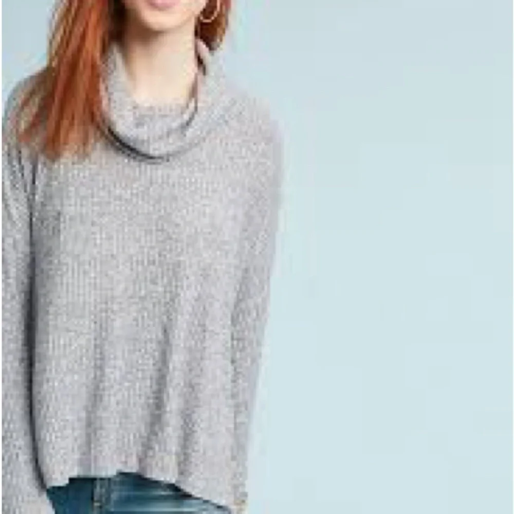 Maeve Cowl Neck Knit Ribbed Sweater Top Heather Gray Anthropologie Women’s Small